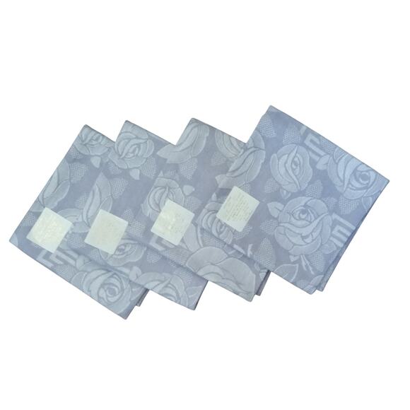 Jacquard Francais Primrose Bordier Lavender Dinner Napkins Roses Set of Four NWT - Picture 6 of 16